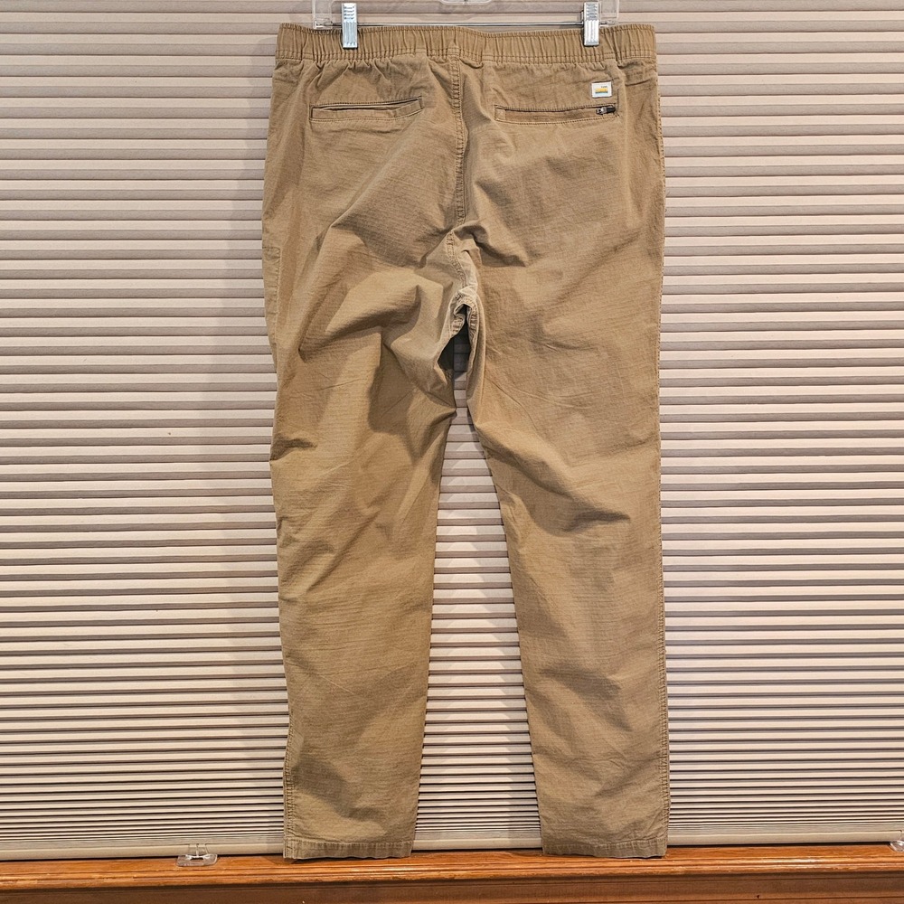 Vuori Ripstop Climber Pants Mens XL Tan Khaki Stretch Elastic Waist V412 - Picture 6 of 8